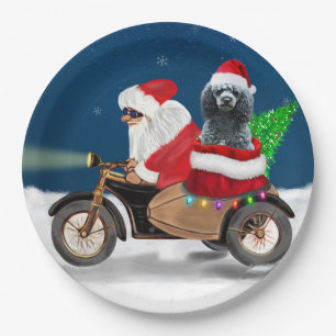 Poodle Christmas Paper Plate
