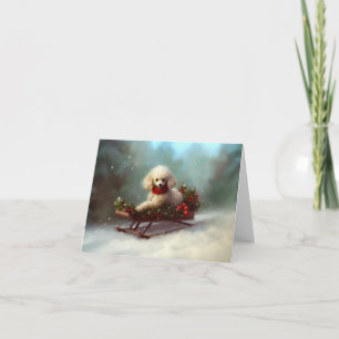 Poodle Christmas snow winter  Card