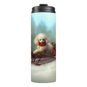 Poodle Christmas snow winter  Thermal Tumbler