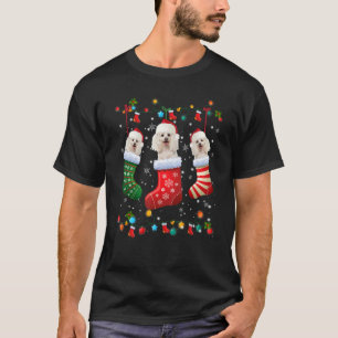 Poodle Christmas Socks   Xmas Pajama Dog   T-Shirt