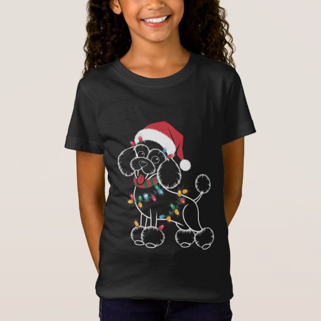 Poodle Christmas  T-Shirt (Front)