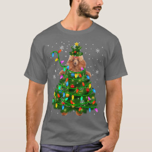 Poodle Christmas Tree Christmas Lights Poodle Dog T-Shirt