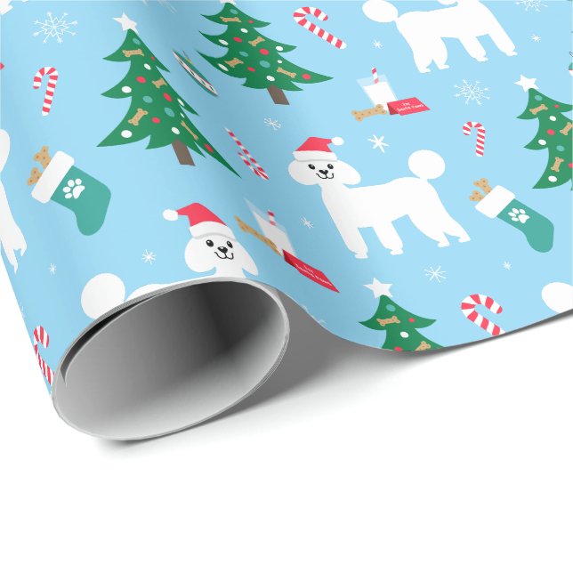 Poodle Christmas Wrapping Paper (Roll Corner)