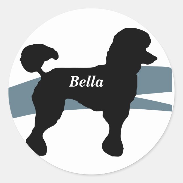 Poodle Circular Sticker (Front)