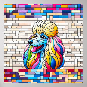 Poodle - Colourful Mosaic art Poster