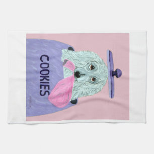 Poodle Cookie Thief Tea Towel