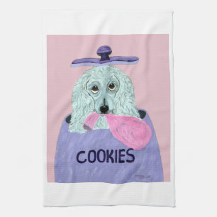 Poodle Cookie Thief  Tea Towel