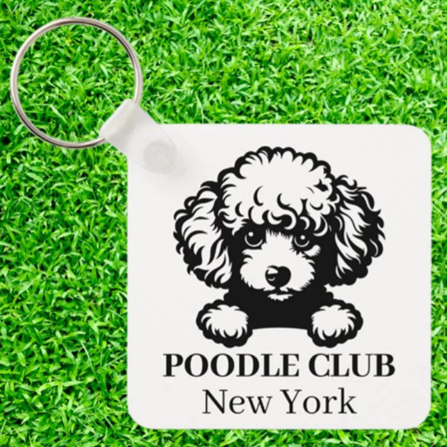 Poodle Custom Club Theme keychain (Celebrate your love for poodles with a Custom Club Theme keychain)
