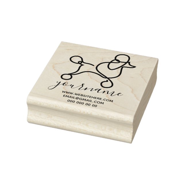 Poodle cute dog rubber stamp (Stamp)