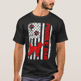 Poodle Dad American Flag T-Shirt