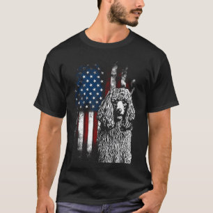 Poodle Dad Dog Lovers American Flag 4th Of July T-Shirt