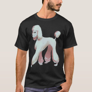Poodle Design Single White T-Shirt