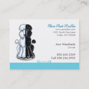 Poodle Dog Art Pet Business Blue Business Card