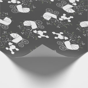 Poodle Dog Baby Shower Puppy Grey Gender Neutral Wrapping Paper