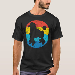 Poodle Dog Breed Silhouette Retro 1970 S Circle T-Shirt