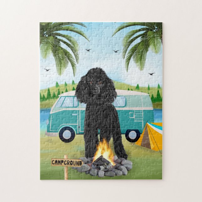 Poodle Dog Camping  Jigsaw Puzzle (Vertical)
