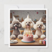 Poodle dog card, Poodle birthday