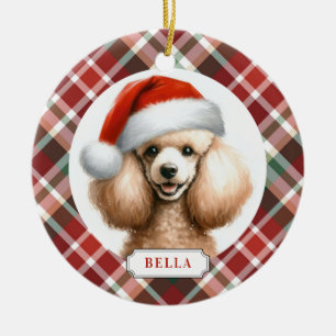 Poodle Dog Ceramic Circle Ornament