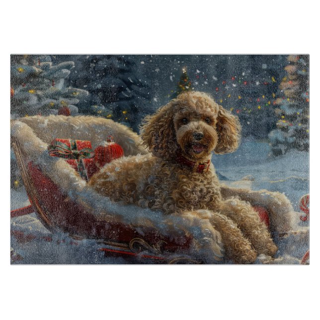 Poodle Dog Christmas Festive  Cutting Board (Front)