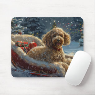 Poodle Dog Christmas Festive Mouse Pad