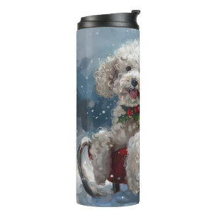 Poodle Dog Christmas Festive Thermal Tumbler