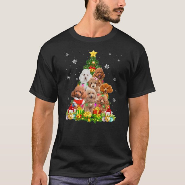 Poodle Dog Christmas Tree Puppy Lover Xmas Gifts T T-Shirt (Front)