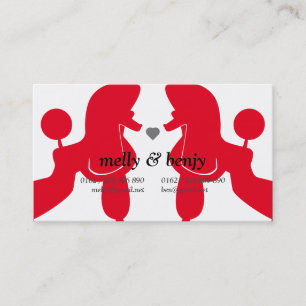 Poodle Dog Couple Business Card