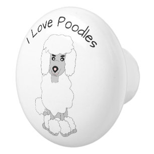 Poodle Dog Design Ceramic Knob