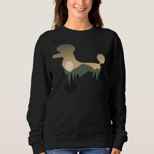 Poodle Dog Forest Mountain Sunset Sweatshirt (Front)