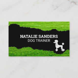 Poodle Dog   Grass Torn Effect Business Card