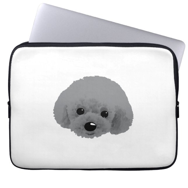 Poodle dog (grey) laptop sleeve (Front)