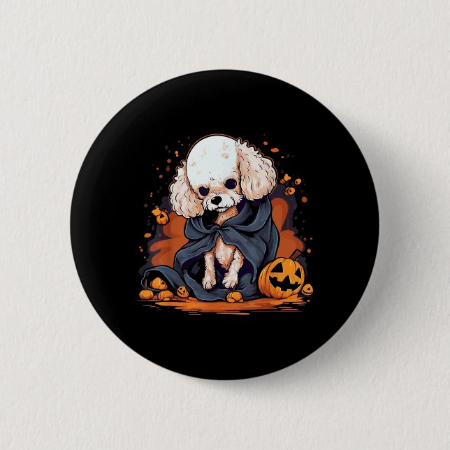 Poodle Dog Halloween 6 Cm Round Badge (Front)