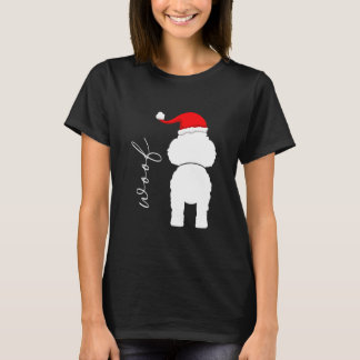 Poodle Dog In Santa Claus Hat T-Shirt