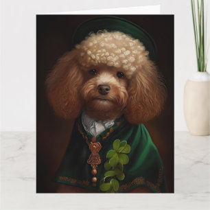 Poodle Dog in St. Patrick's Day Dress Card