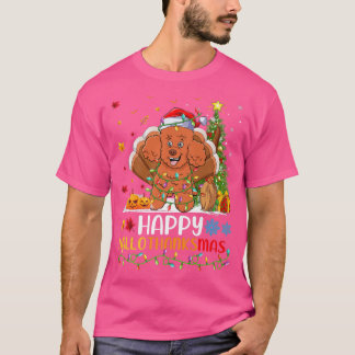 Poodle Dog Lover Funny Happy Poodle HelloThanksMas T-Shirt