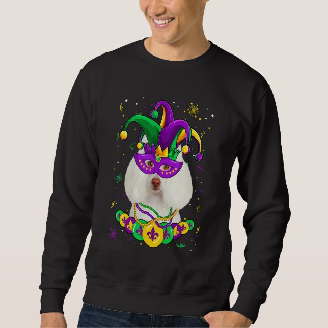 Poodle Dog Lover Mardi Gras Carnival Funny Mask Be Sweatshirt (Front)
