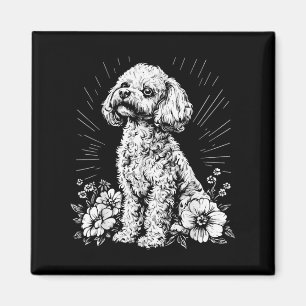 Poodle Dog Lover Retro Style Tattoo _1 Magnet