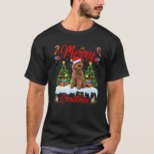 Poodle Dog Lover Xmas Lighting Santa Toy Poodle Ch T-Shirt