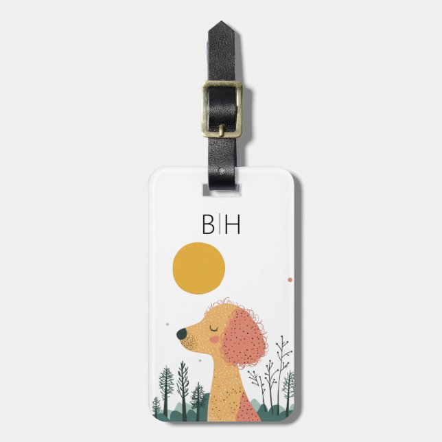 Poodle Dog Luggage Tag (Front Vertical)