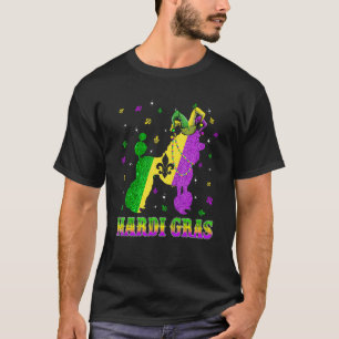 Poodle Dog Mardi Gras Carnival Jester Beads T-Shirt