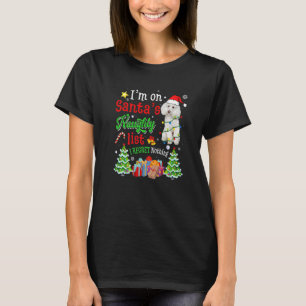Poodle Dog On Santa's Naughty List Xmas T-Shirt