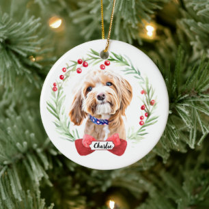 Poodle Dog Personalised Ceramic Ornament