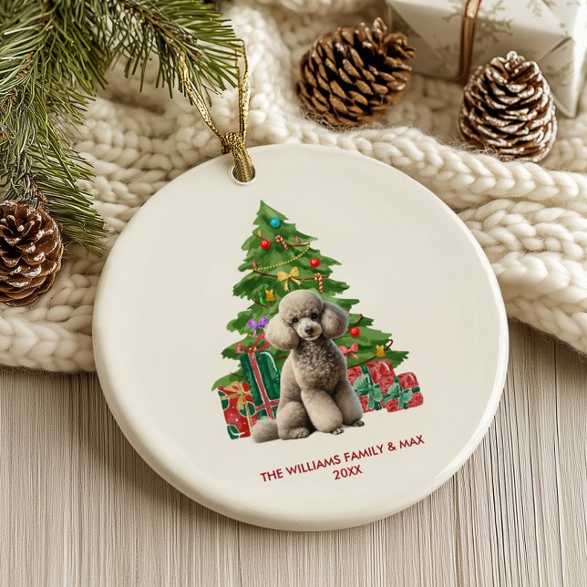 Poodle Dog Personalised Christmas Ceramic Tree Decoration (Creator Uploaded)