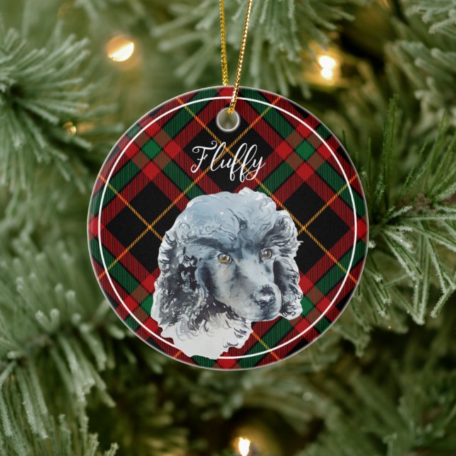  Poodle Dog Personalized Name Christmas Ceramic Tree Decoration (Tree)