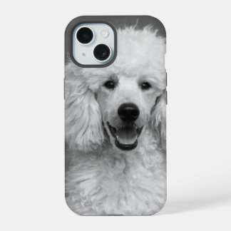 Poodle Dog Photo Black and White Personalizable iPhone 15 Case