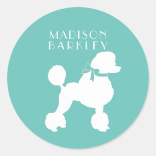 Poodle Dog Puppy French Classic Round Sticker