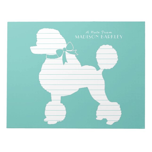Poodle Dog Puppy French Notepad (Front)