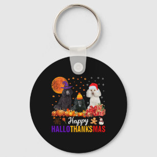 Poodle Dog Puppy Hallothanksmas Halloween Thanksgi Key Ring
