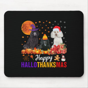 Poodle Dog Puppy Hallothanksmas Halloween Thanksgi Mouse Pad