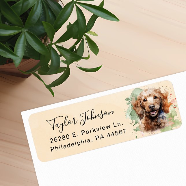 Poodle Dog Return Address Label (Creator Uploaded)